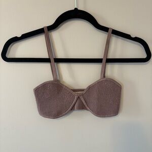 Babaton Ribbed Tan Bralette